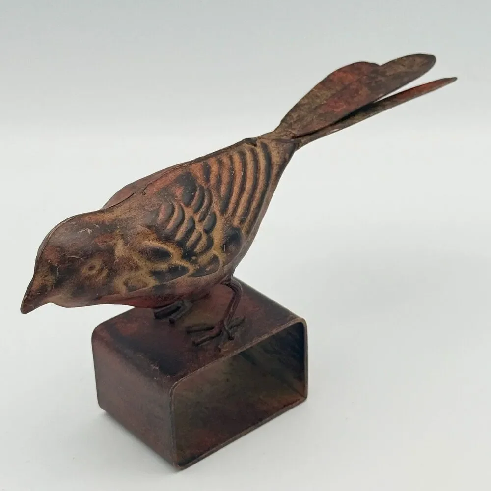 Rustic Bird Metal Napkin Rings Set of 6 - Farmhouse Table Decor Z Gallerie